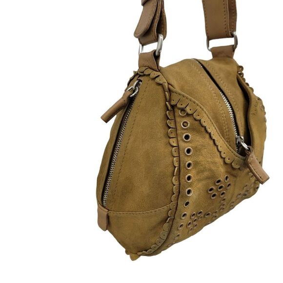 Vtg 90's Hogan Handbag Baguette Unique Rare Hippy Western Native Studded Tan - Picture 9 of 14